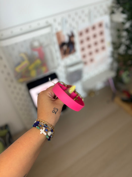 Collier 19 mm, 20/30 cm rose passion