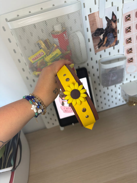 Collier 38 mm, 40/50cm jaune x Saddle